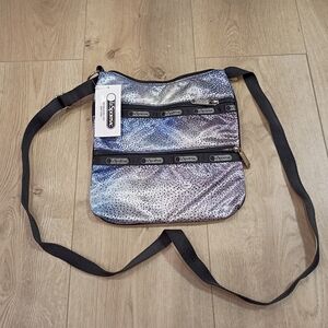LeSportsac Speckled Blue and Gray Messenger Bag